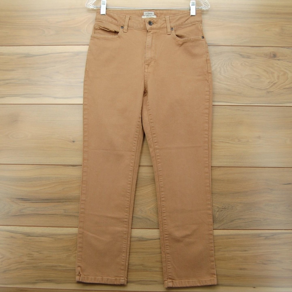 L.L.Bean Jeans Womens 6 Tan Brown Classic Fit Stretch 5 Pocket Casual Denim